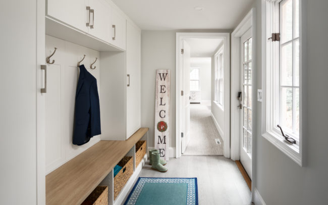 primary suite remodel mudroom and hallway