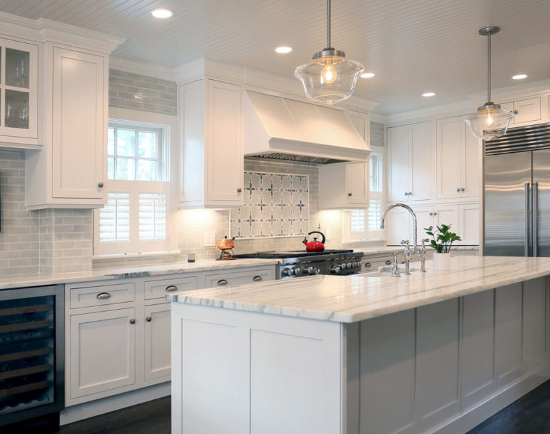Kitchen remodel crafted by Woodland Builders who service Hingham, Norwell, Scituate, Cohasset, Duxbury, Marshfield, Hanover, and beyond